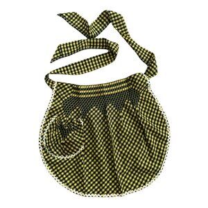 Vintage Gingham Smocked Half Kitchen Apron
